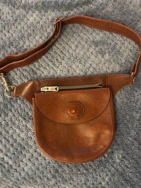 Leather Belt Bag in Brown